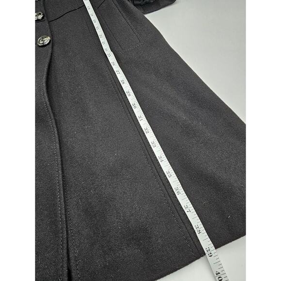 Nine West Women's 8 Black Wool Button-Up Mid Length Coat - Picture 9 of 9